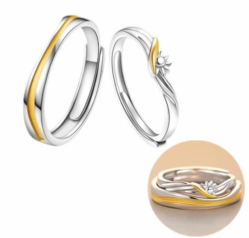 Paarringe aus 925 Sterling Silbe Zweifarbig Silber-Gold (Paar Ringe4) von Ichlovdu