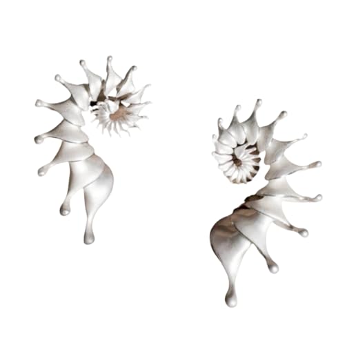 Spiralförmige Muschel-Ohrringe 925 Sterling Silber Maritimes Design Weiß Handgefertigt von Ichlovdu