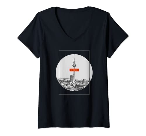 Damen Fernsehturm Berlin - Vintage Hauptstadt Icke Berliner T-Shirt mit V-Ausschnitt Damen Fernsehturm Berlin - Vintage Hauptstadt Icke Berliner T-Shirt mit V-Ausschnitt von Icke Berlin Geschenke