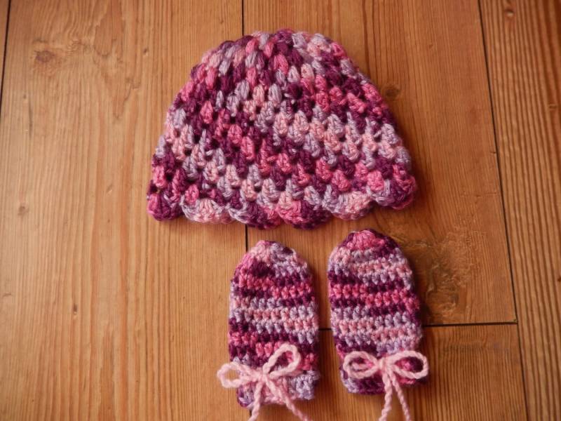 Gehäkelte Babymütze, Babyhandschuhe, Babymütze Und Handschuhe, 0-3 Monate von Icklepicklebabywear