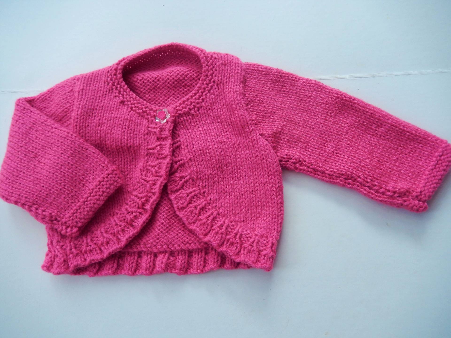 Handgestrickter Rosa Bolero, Gestrickter Pullover, Strickjacke Neugeborene von Icklepicklebabywear