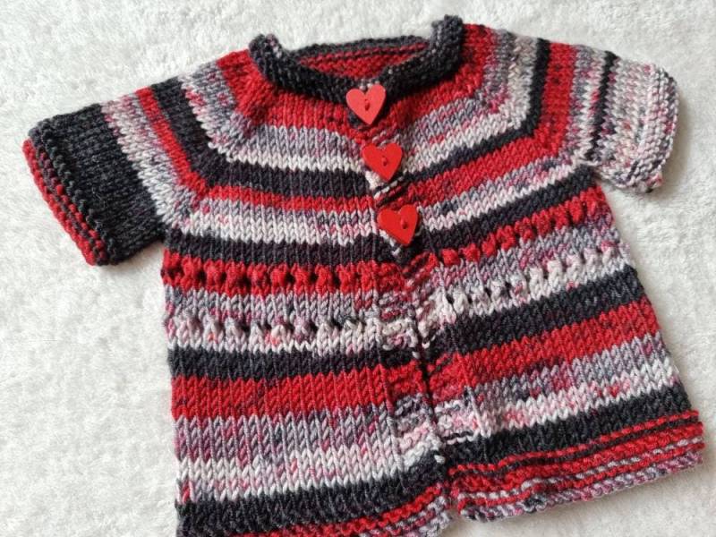 Strickjacke, Strickpullover, Seidiger Strickpullover, Rot & Schwarz, Neugeborene von Icklepicklebabywear