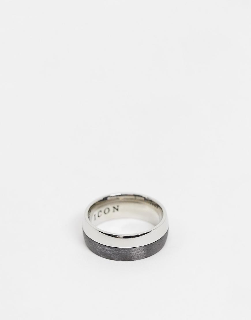Icon Brand - Ring aus Edelstahl in Silber und Schwarz von Icon Brand