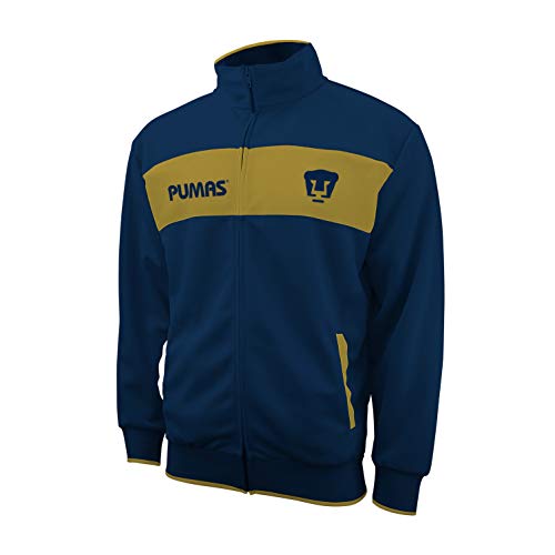 Icon Sports Federación Mexicana de Fútbol Asociación Herren-Trainingsjacke mit durchgehendem Reißverschluss, Herren, Club Universidad Nacional A.C. Pumas Centering Trainingsjacke navy, XX-Large von Icon Sports