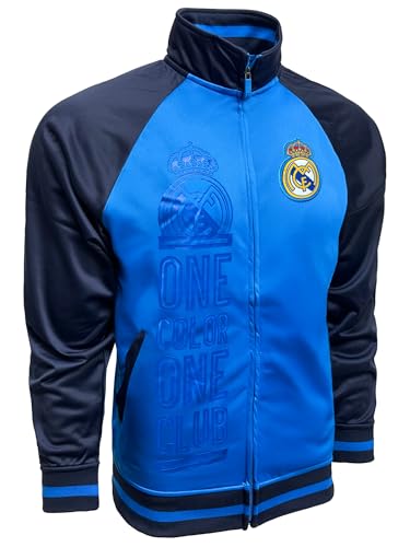 Icon Sports Group Real Madrid Jacke 2017 Real Madrid Trainingsjacke, Fußballjacke, für Kinder und Erwachsene - Blau - Small von Icon Sports