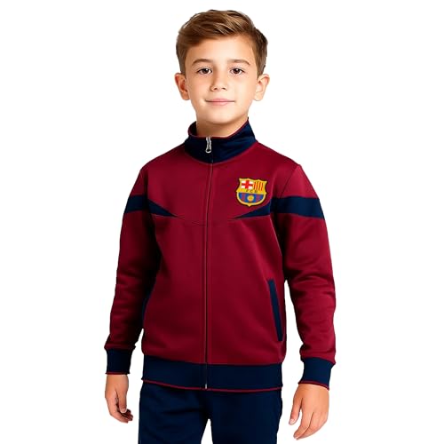 Icon Sports Jungen Full-Zip Track Jacket Chamarra Con Cierre Completastriker ااا ب ال ل ر رjaqueta Striker Com Zíperstriker FC Barcelona Trainingsjacke mit durchgehendem Reißverschluss, rot, Small von Icon Sports