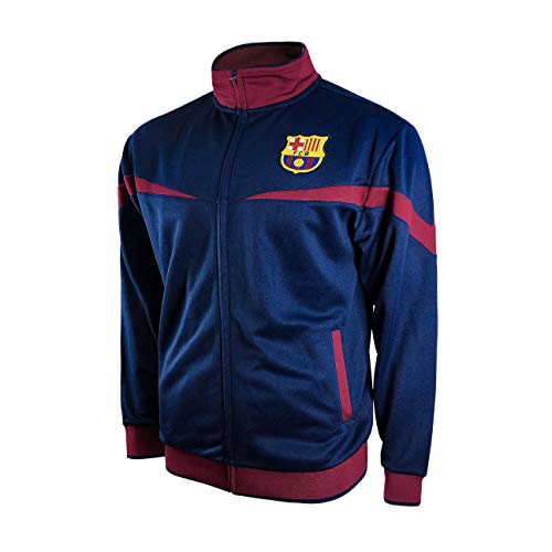 Icon Sports Jungen Striker Full-Zip Track Jacket FC Barcelona Trainingsjacke mit durchgehendem Reißverschluss, Blau, X-Large von Icon Sports