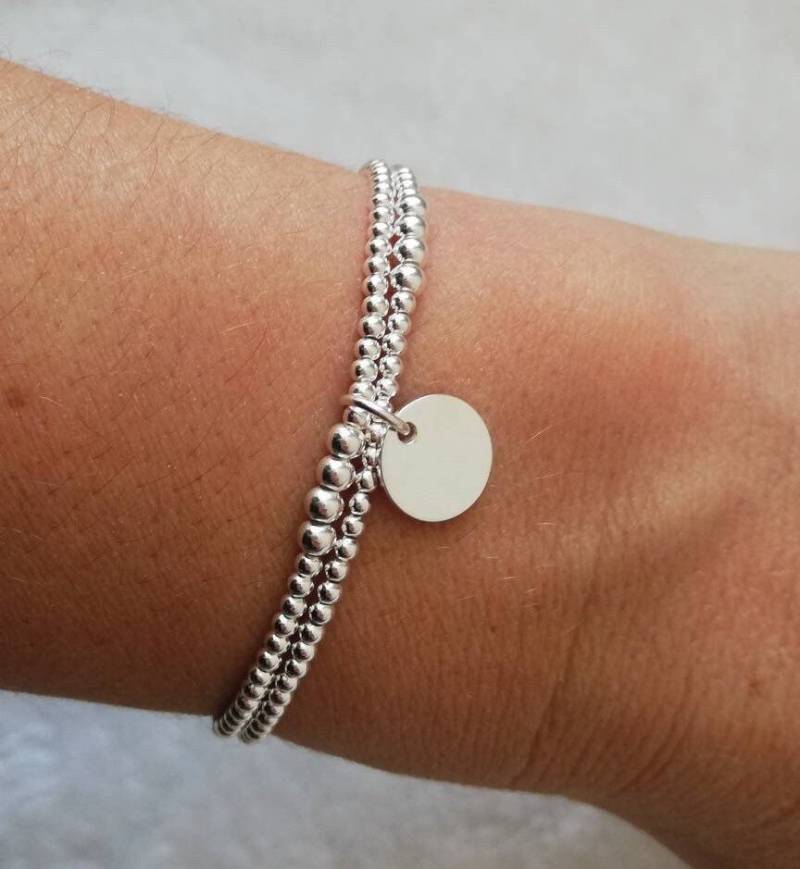 Damenarmband Zweireihig Aus 925Er Silber Mit Medaille Damenarmband Zweireihig Aus 925Er Silber Mit Medaille von Iconesbijoux