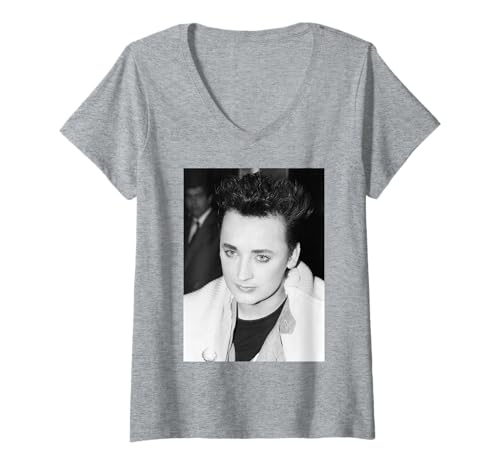 Damen Boy George Culture Club Montreux Pop Festival Schweiz T-Shirt mit V-Ausschnitt von Iconic Photo Moments