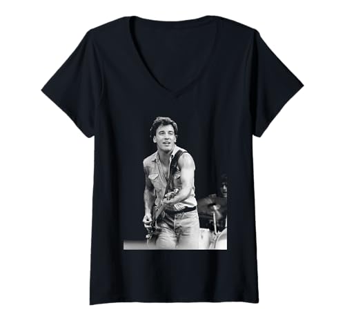 Damen Bruce Springsteen Live-Tournee mit der E Street Band „Geboren in den USA“ T-Shirt mit V-Ausschnitt von Iconic Photo Moments