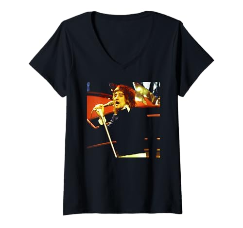 Damen Die Gesichter live Rod Stewart Top of The Pops 1973 T-Shirt mit V-Ausschnitt von Iconic Photo Moments