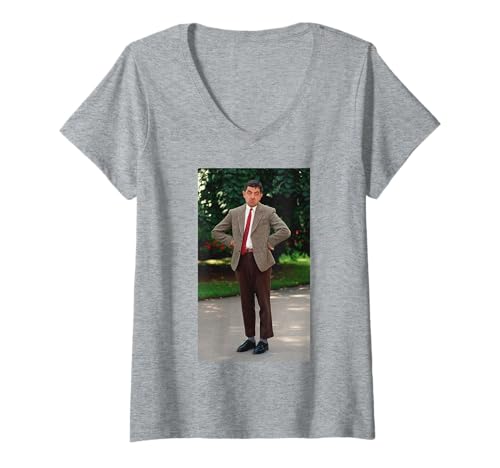 Damen Mr Bean The Movie Promo Foto Rowan Atkinson T-Shirt mit V-Ausschnitt von Iconic Photo Moments