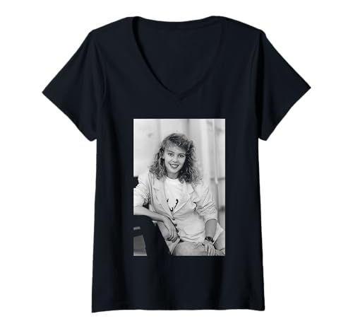 Damen Nachbarn Schauspieler Kylie Minogue I Should Be So Lucky Sänger T-Shirt mit V-Ausschnitt Damen Nachbarn Schauspieler Kylie Minogue I Should Be So Lucky Sänger T-Shirt mit V-Ausschnitt von Iconic Photo Moments