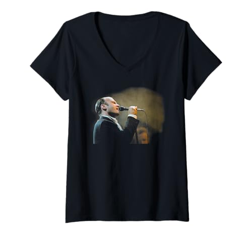 Damen Sänger Phil Collins Live In Concert 1990 T-Shirt mit V-Ausschnitt von Iconic Photo Moments
