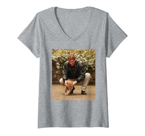 Damen Sean Bean Sharpe Game of Thrones Schauspieler mit Löwenjunges T-Shirt mit V-Ausschnitt von Iconic Photo Moments