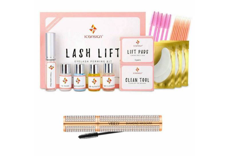 Iconsign Einzelwimpern Iconsign Wimpernlifting Set Starter-Set GRATIS 4D Volumen Mascara, 1 tlg., Wimpernlifting, Augenbraunenlaminierung von Iconsign