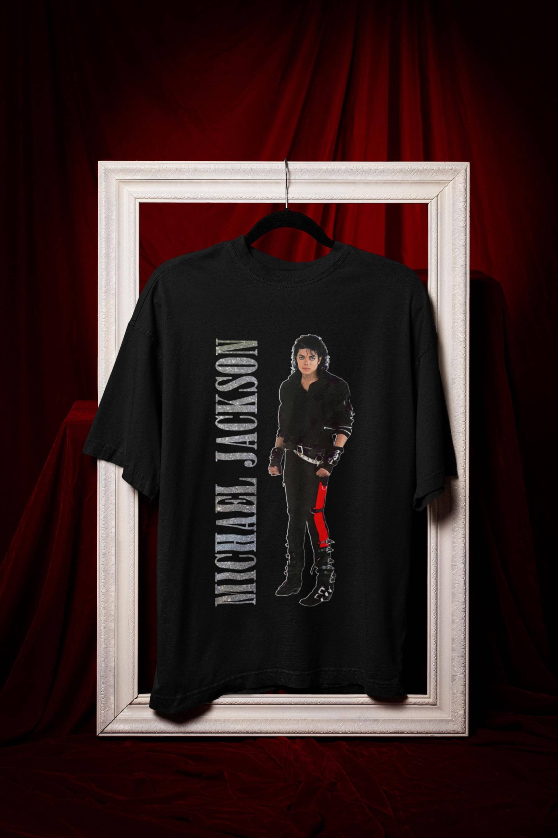 Michael Jackson The Greatest King Of Music Limited Edition Glitzer-Effekt-Logo Premium-Baumwoll-T-Shirt von IcyncoIvanov