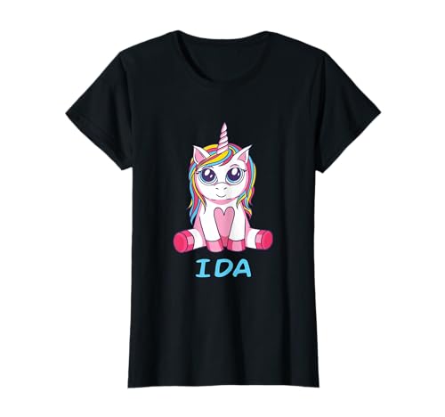 Ida Name Einhornbaby Sitzendes Einhorn Baby sitzt süß T-Shirt von Ida Einhorn süß Baby Kleinkind Einhornbaby