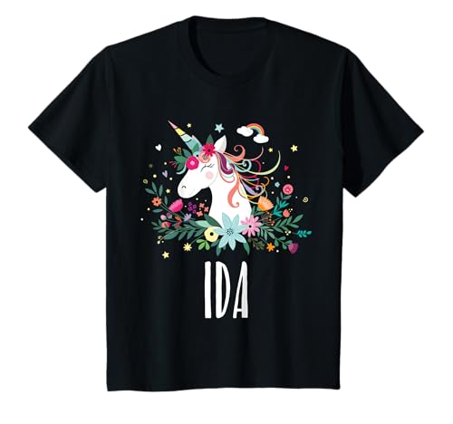 Einhorn Pferd Name Ida Mädchen Geschenk T-Shirt von Ida Name Einhorn Geschenk