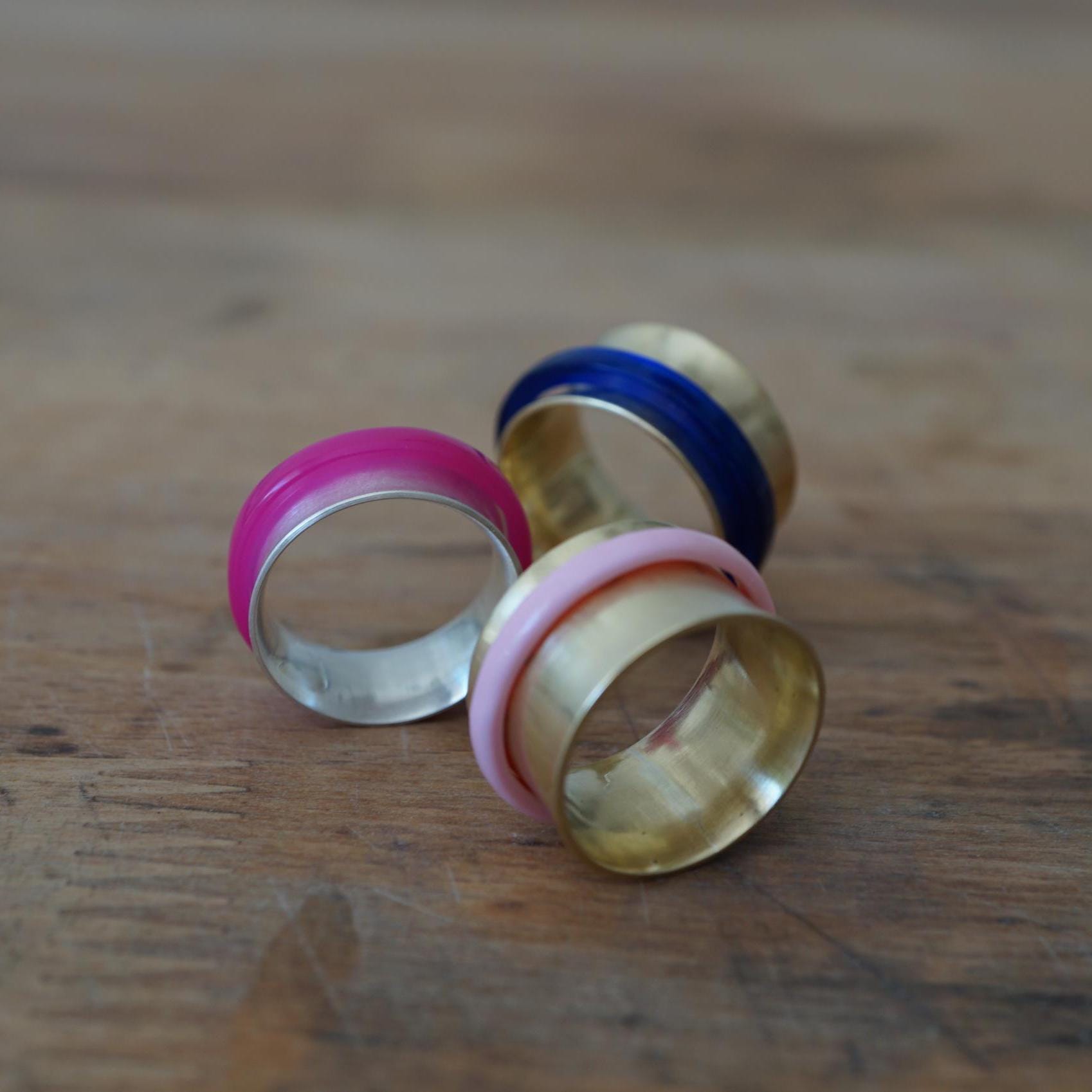 Messing Spinn Ring Mit Plexiglas von IdaFischerSchmuck