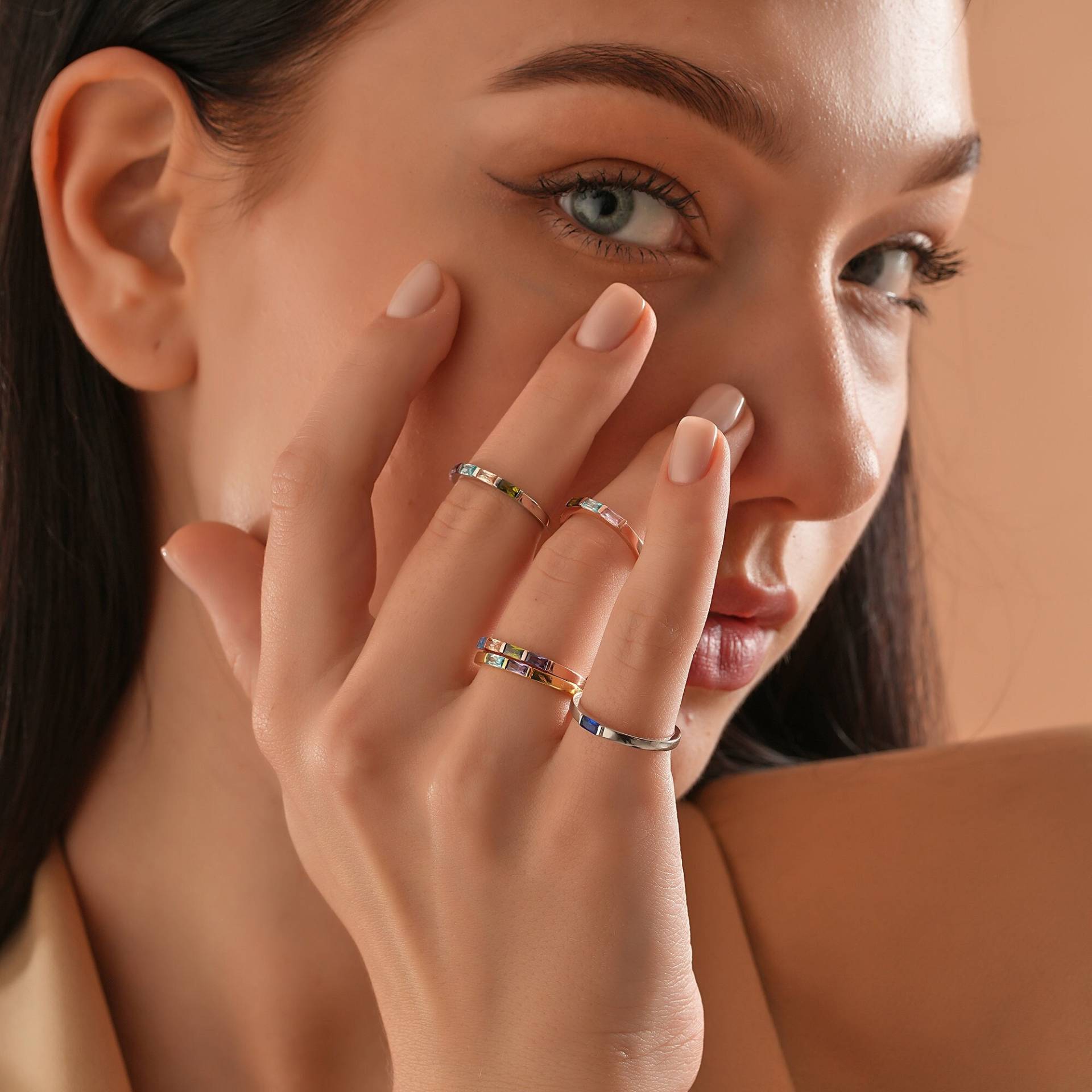 Baguette Geburtsstein Ring/Mutter Stapelbare Ringe Für Frauen Schwiegermutter Geschenk Personalisiertes Sie, Einzigartiges Urlaubsgeschenk Baguette Geburtsstein Ring/Mutter Stapelbare Ringe Für Frauen Schwiegermutter Geschenk Personalisiertes Sie, Einzigartiges Urlaubsgeschenk von IdaJewelryDesign