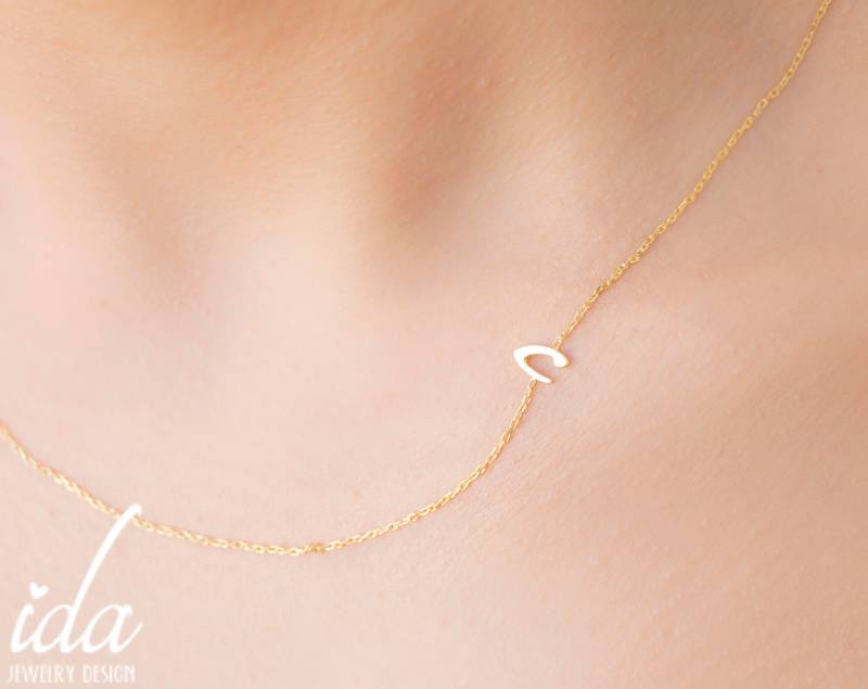 Initial Halskette Gold - Personalisierte Personalisierter Schmuck Statement Brautjungfer Geschenk Zum Abschluss von IdaJewelryDesign