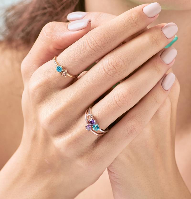 Mutter Geburtsstein Ring 14K Gold/Ringe Für Frauen Personalisierter Schmuck Personalisiertes Geschenk Zierlicher von IdaJewelryDesign