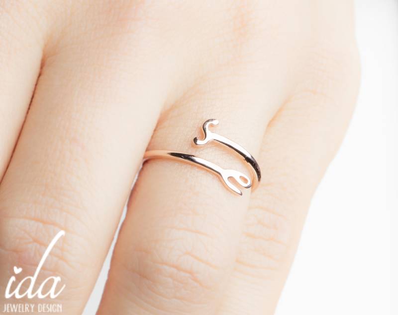 Personalisiertes Geschenk Für Frauen - Ringe 14K Roségold Ring Versprechensring Frau Weihnachtsgeschenk Jubiläumsgeschenke Initial Ring von IdaJewelryDesign