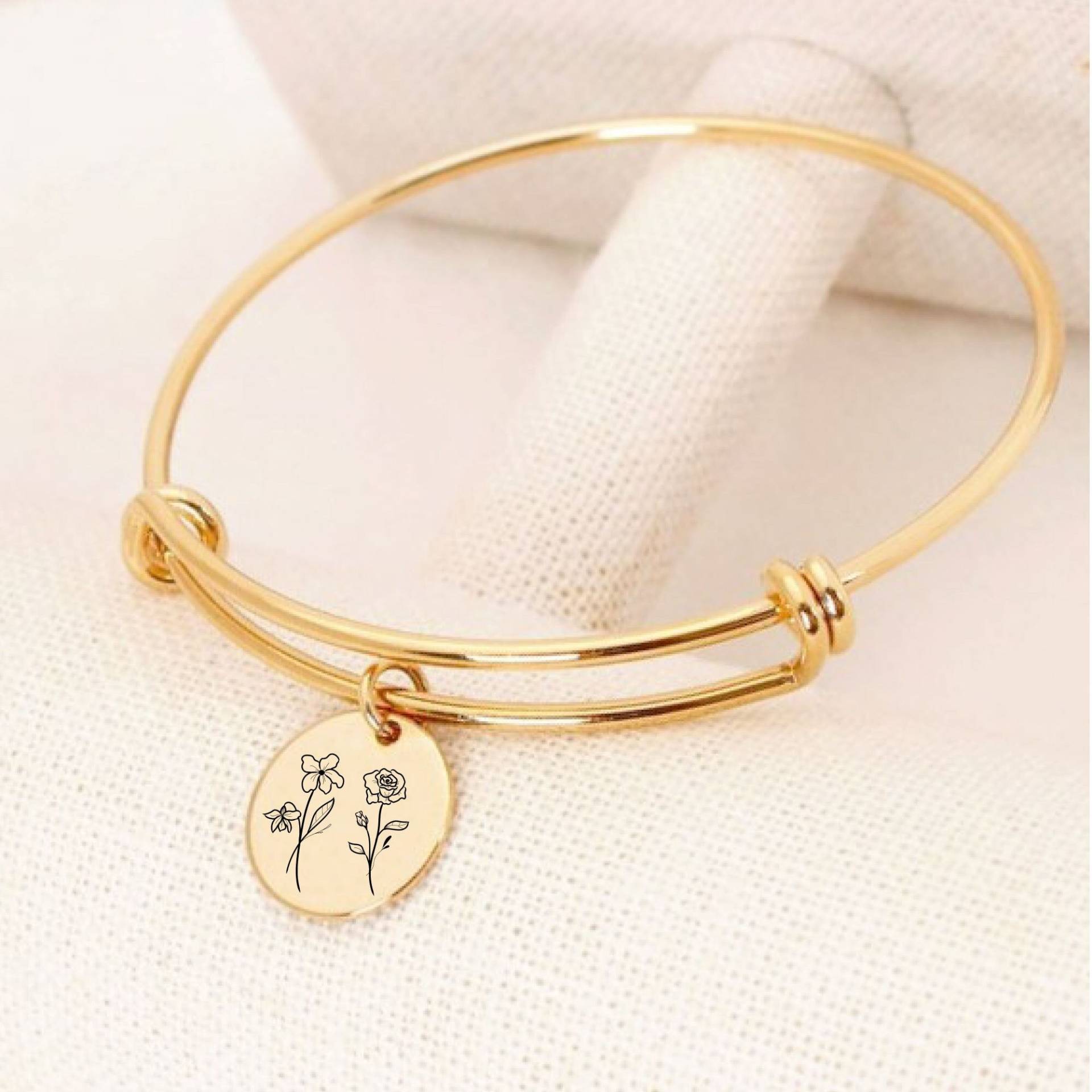 Kombiniert Geburt Blume Armband Kinder Monat Schmuck Blumenstrauß Für Schwestern Armband, Mutter Und Tochter von IdaMemory