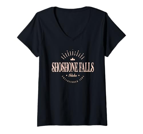 Damen Shoshone Falls Idaho | Shoshone Falls ID Modern T-Shirt mit V-Ausschnitt Damen Shoshone Falls Idaho | Shoshone Falls ID Modern T-Shirt mit V-Ausschnitt von Idaho Contemporary Designs