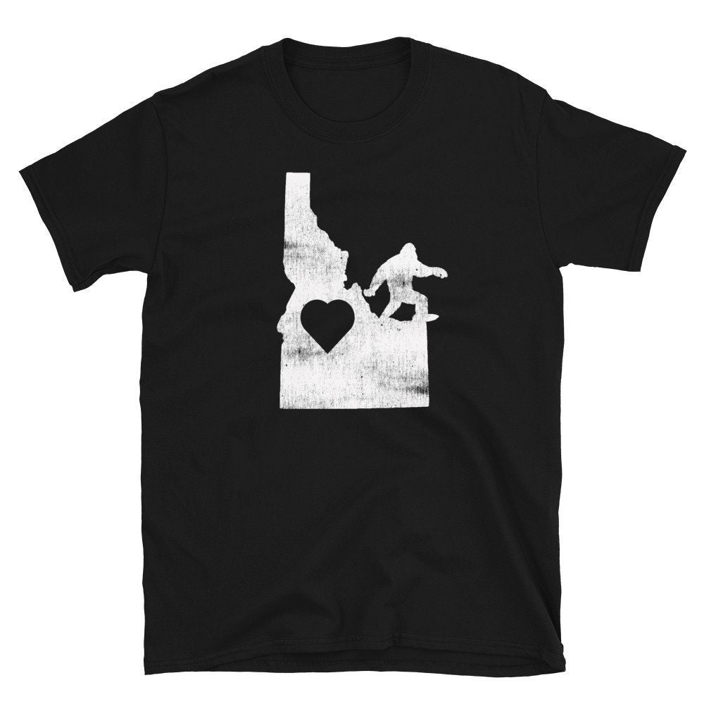 Idaho Shirt, Map, T Shirt Damen, Herren, T-Shirt, Bigfoot T-Shirt von IdahoShirtsandCrafts