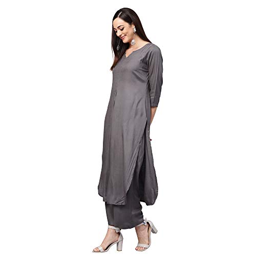 Idalia Kurta mit Palazzo-Hose in Rotgold, gerade, solide, GRAU, M Idalia Kurta mit Palazzo-Hose in Rotgold, gerade, solide, GRAU, M von Idalia