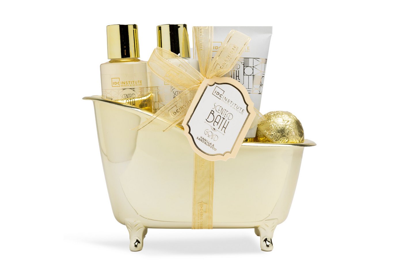 Idc Institute Pflege-Geschenkset hochwertiges Bad- und Duschpflegeset "Goldene Badewanne", 1-tlg. von Idc Institute