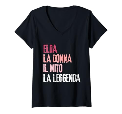 Damen Elda Die Frau Der Mythos Die Legende Geburtstagsfeier T-Shirt mit V-Ausschnitt Damen Elda Die Frau Der Mythos Die Legende Geburtstagsfeier T-Shirt mit V-Ausschnitt von Idea Regalo Personalizzata con Nome Gifts Idea