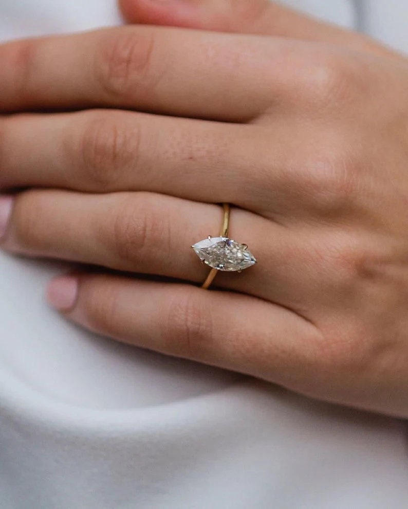 2.0 Ct Marquise Cut Diamant Verlobungsring, 6 Prong Set Gelbgold Finish Ehering, Vorschlag Ring von IdealJewelryGifts