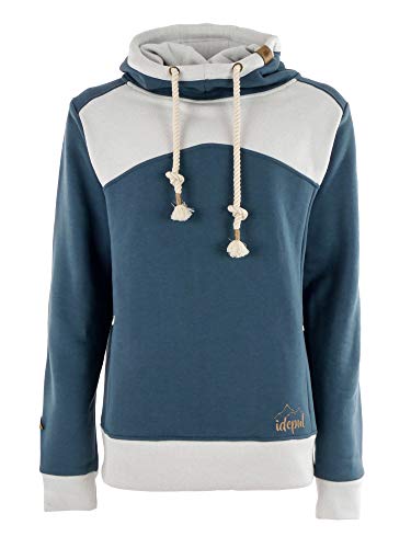 Idealer Pulverschnee IDEPUL Sweatpullover Herren mit Kapuze und Kragen, Kapuzenpullover Hoodie Langarm, Farbe Blau, XXXXL von Idealer Pulverschnee