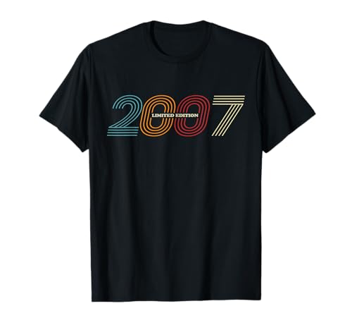 2007 18. Geburtstag Erwachsene Geschenk 18 Jahre Junge Mädchen T-Shirt von Idee Cadeau Anniversaire 18 Ans Adulte Humour FP