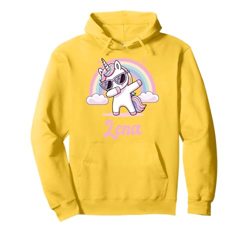 Lena Geschenk Vorname personalisiert Mädchen Einhorn Pullover Hoodie von Idée Cadeau Prénoms Personnalisé