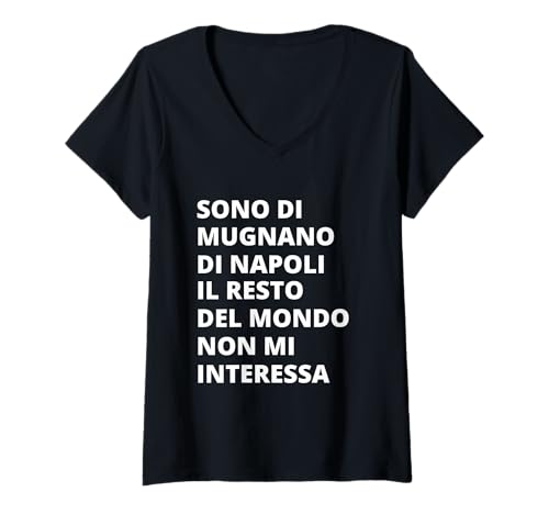 Damen Mugnano di Napoli Simpatica Uomo Donna Bambino Souvenir T-Shirt mit V-Ausschnitt Damen Mugnano di Napoli Simpatica Uomo Donna Bambino Souvenir T-Shirt mit V-Ausschnitt von Idee Regalo Mugnano di Napoli