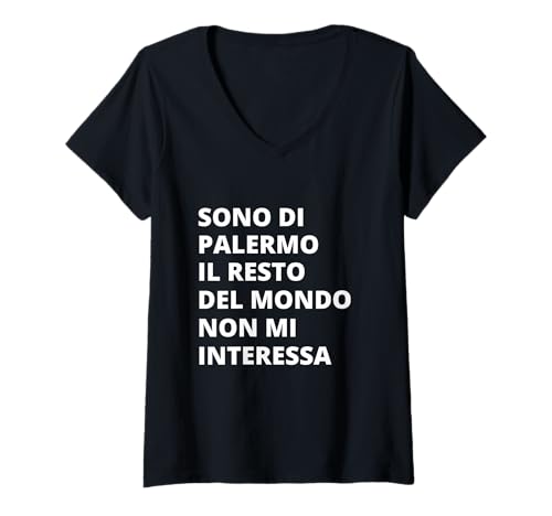 Damen Palermo Città Simpatica Uomo Donna Bambino Souvenir T-Shirt mit V-Ausschnitt Damen Palermo Città Simpatica Uomo Donna Bambino Souvenir T-Shirt mit V-Ausschnitt von Idee Regalo Palermo