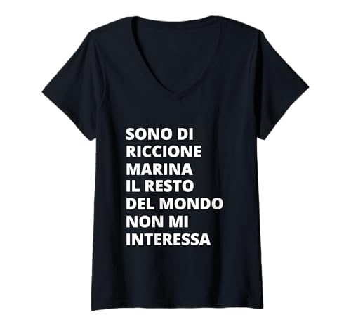 Damen Riccione Marina Città Simpatica Uomo Donna Bambino Souvenir T-Shirt mit V-Ausschnitt Damen Riccione Marina Città Simpatica Uomo Donna Bambino Souvenir T-Shirt mit V-Ausschnitt von Idee Regalo Riccione Marina