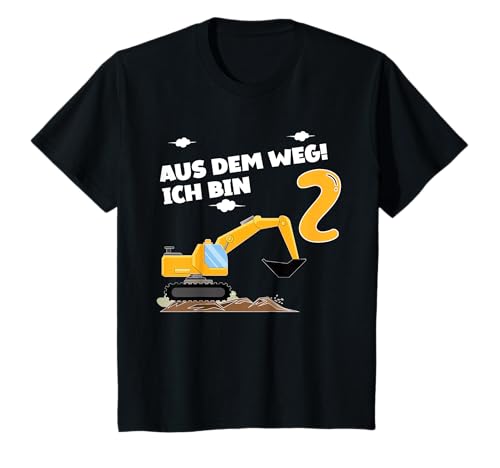 Kinder Kinder 2. Kinder Geburtstag, Jungen & Mädchen 2 Jahre Bagger T-Shirt von Idee zum Kindergeburtstag Jungen & Mädchen