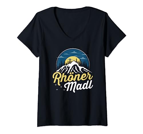 Damen Rhöner Madl - Region Rhön Gebirge T-Shirt mit V-Ausschnitt Damen Rhöner Madl - Region Rhön Gebirge T-Shirt mit V-Ausschnitt von Ideen für Frauen aus Rhön