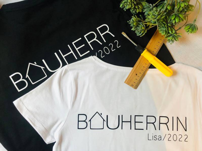 T-Shirt, Team Eigenheim, Hausbau, Personalisiert, Geschenk, Bauherr, Bauherrin, Haus Bauen von IdeenDruckGeschenke