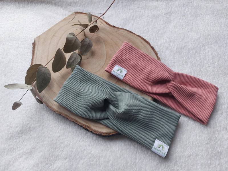 Knotenstirnband Rippjersey Für Kinder/Babys/Kleinkinder in Blau/Grün/Rosa Uvm von IdeenReichBiHo