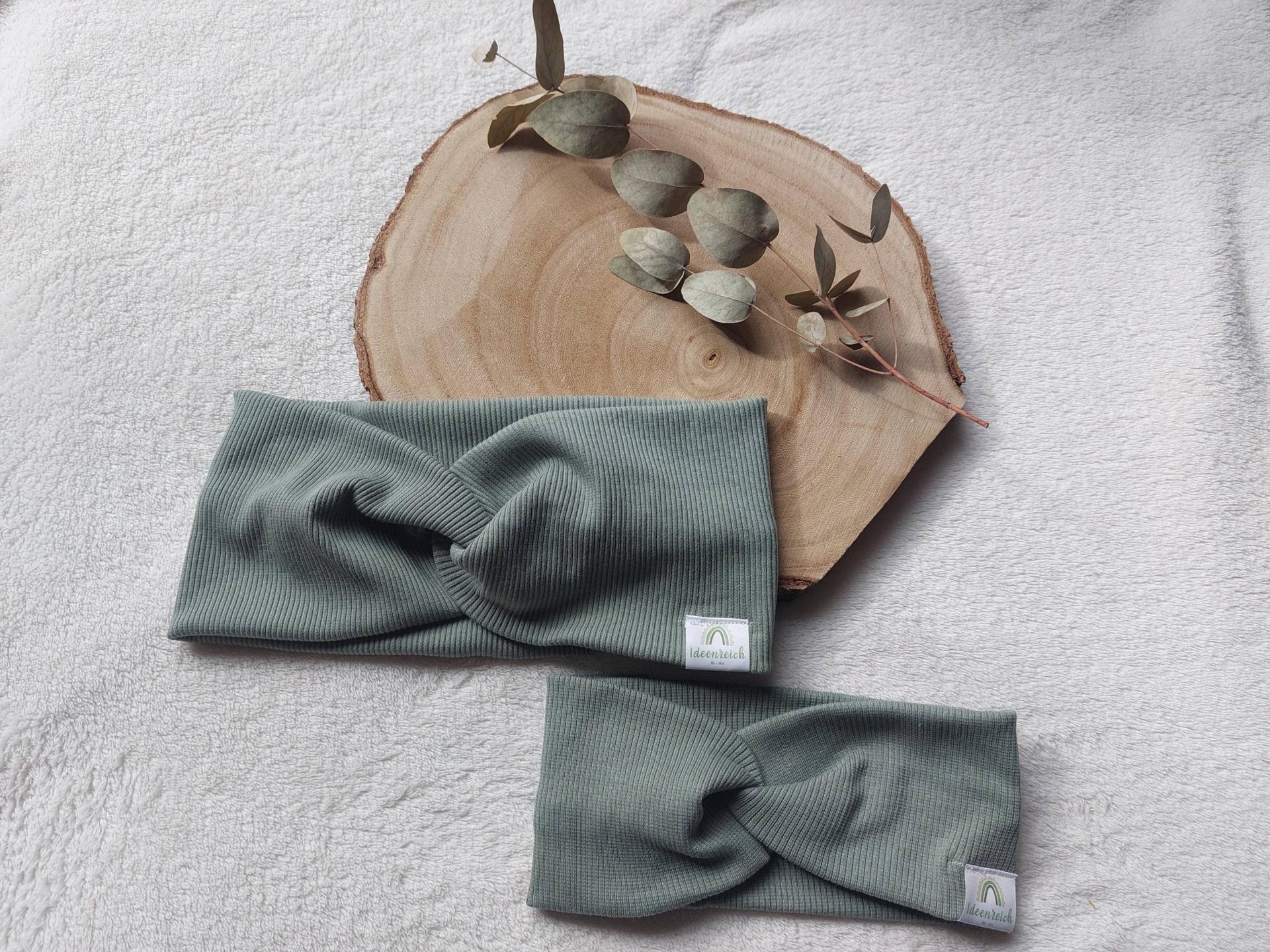 Knotenstirnband Rippjersey Mama & Mini in Blau/Grün/Rosa Uvm von IdeenReichBiHo