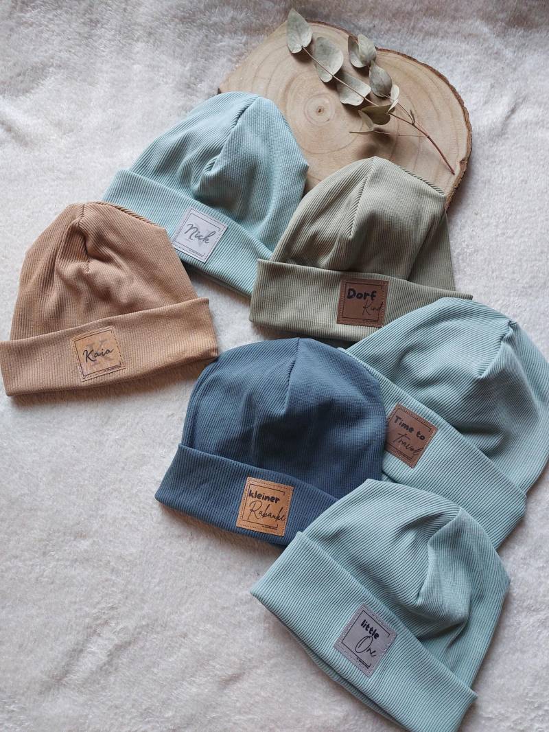 Mütze/Hipster Beanie Aus Rippjersey Personalisierbar Mit Namen, Sprüchen Oder Eigenem Text Für Kinder/Babys/Kleinkinder von IdeenReichBiHo