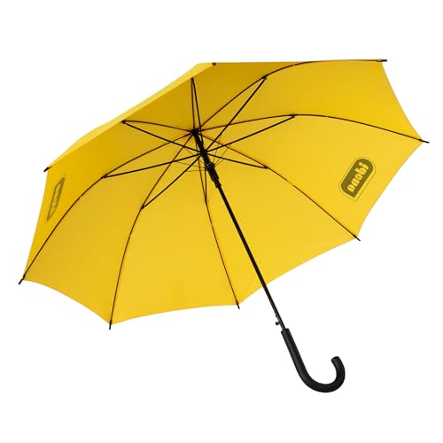 Idena 50113 - Stockschirm in Gelb mit Durchmesser 100 cm, Regenschirm mit automatischer Öffnung und Soft-Touch Griff, Länge ca. 88 cm von Idena