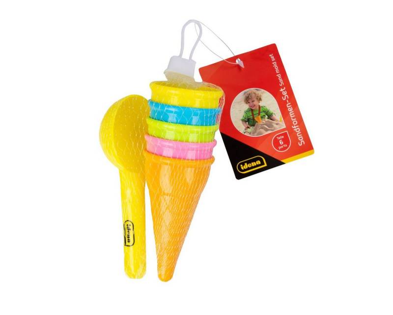 Idena Stockregenschirm Idena Sandformen Set Eiscreme mit Löffel mehrfarbig 6 Teile von Idena