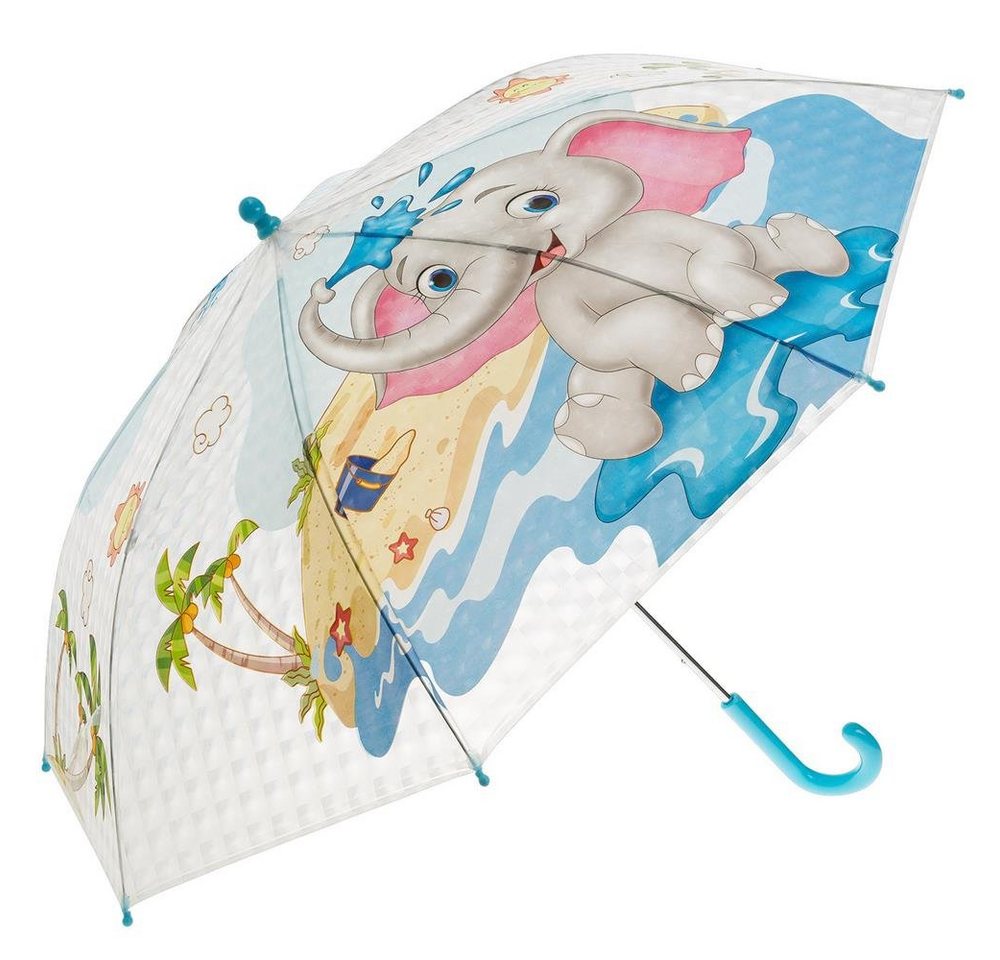 Idena Stockregenschirm Kinderregenschirm Elefant, Kinderschirm Stockschirm für Jungen und Mädchen von Idena